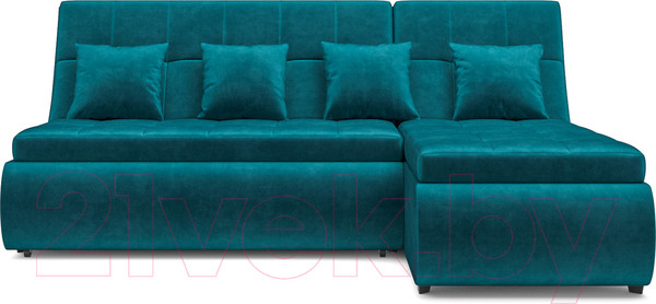 Изображение товара Диван угловой Mebel-Ars Дубай (бархат сине-зеленый Star Velvet 43 Black Green)