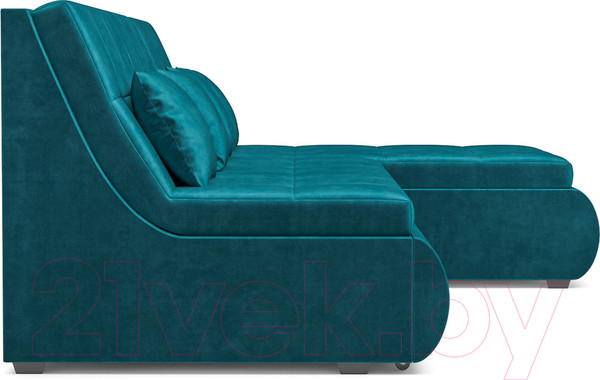 Изображение товара Диван угловой Mebel-Ars Дубай (бархат сине-зеленый Star Velvet 43 Black Green)