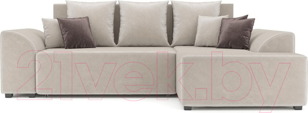 Изображение товара Диван угловой Mebel-Ars Каскад правый (бархат бежевый Star Velvet 6 Beige)