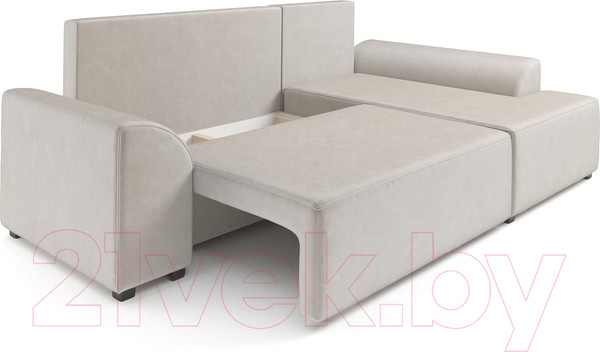 Изображение товара Диван угловой Mebel-Ars Каскад правый (бархат бежевый Star Velvet 6 Beige)