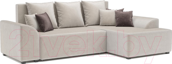 Изображение товара Диван угловой Mebel-Ars Каскад правый (бархат бежевый Star Velvet 6 Beige)
