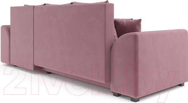 Изображение товара Диван угловой Mebel-Ars Каскад правый (велюр пудра НВ-178 18)
