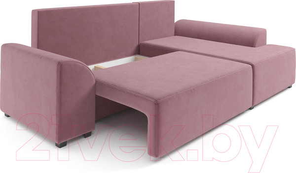 Изображение товара Диван угловой Mebel-Ars Каскад правый (велюр пудра НВ-178 18)