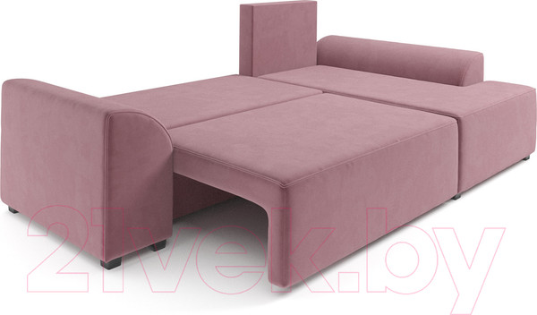 Изображение товара Диван угловой Mebel-Ars Каскад правый (велюр пудра НВ-178 18)