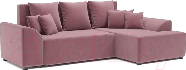 Изображение товара Диван угловой Mebel-Ars Каскад правый (велюр пудра НВ-178 18)