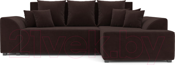 Изображение товара Диван угловой Mebel-Ars Каскад правый (велюр шоколад HB-178 16)