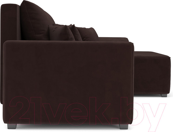 Изображение товара Диван угловой Mebel-Ars Каскад правый (велюр шоколад HB-178 16)