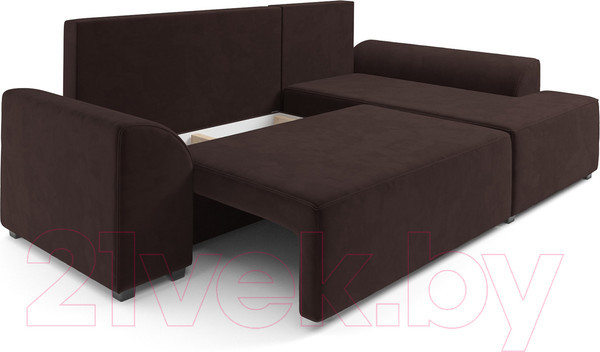 Изображение товара Диван угловой Mebel-Ars Каскад правый (велюр шоколад HB-178 16)