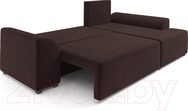 Изображение товара Диван угловой Mebel-Ars Каскад правый (велюр шоколад HB-178 16)