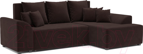 Изображение товара Диван угловой Mebel-Ars Каскад правый (велюр шоколад HB-178 16)