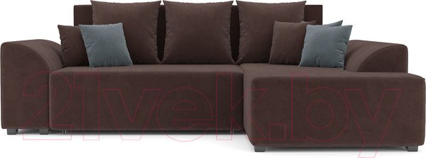 Изображение товара Диван угловой Mebel-Ars Каскад правый (велюр молочный шоколад НВ-178 13)