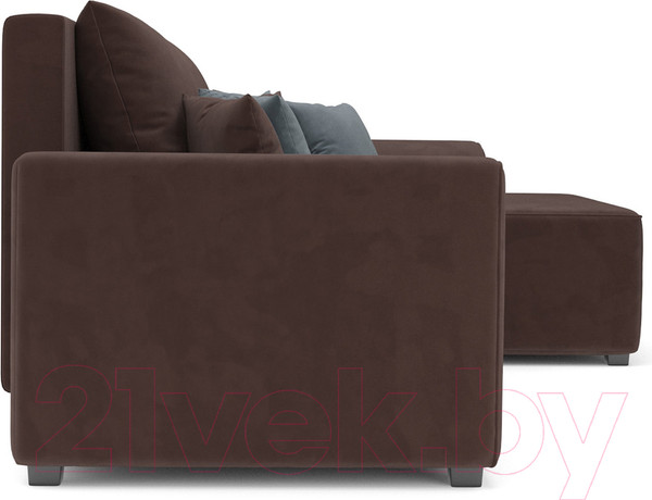 Изображение товара Диван угловой Mebel-Ars Каскад правый (велюр молочный шоколад НВ-178 13)