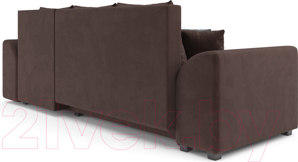 Изображение товара Диван угловой Mebel-Ars Каскад правый (велюр молочный шоколад НВ-178 13)