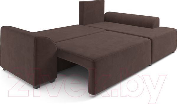 Изображение товара Диван угловой Mebel-Ars Каскад правый (велюр молочный шоколад НВ-178 13)