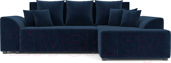 Изображение товара Диван угловой Mebel-Ars Каскад правый (темно-синий/Luna 034)