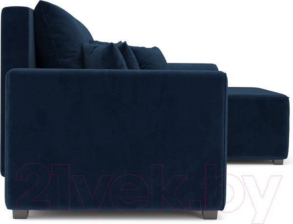 Изображение товара Диван угловой Mebel-Ars Каскад правый (темно-синий/Luna 034)