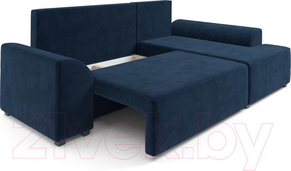 Изображение товара Диван угловой Mebel-Ars Каскад правый (темно-синий/Luna 034)