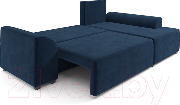 Изображение товара Диван угловой Mebel-Ars Каскад правый (темно-синий/Luna 034)