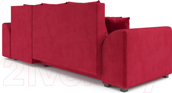 Изображение товара Диван угловой Mebel-Ars Каскад правый (кордрой красный)
