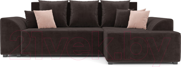 Изображение товара Диван угловой Mebel-Ars Каскад правый (кордрой коричневый)