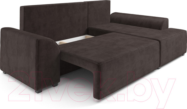 Изображение товара Диван угловой Mebel-Ars Каскад правый (кордрой коричневый)