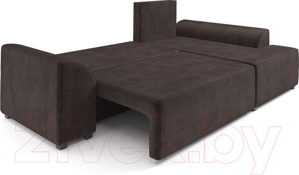 Изображение товара Диван угловой Mebel-Ars Каскад правый (кордрой коричневый)
