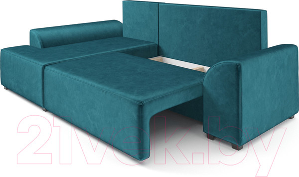 Изображение товара Диван угловой Mebel-Ars Каскад левый (бархат сине-зеленый Star Velvet 43 Black Green)