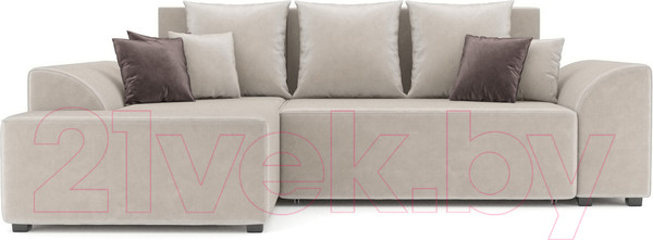 Изображение товара Диван угловой Mebel-Ars Каскад левый (бархат бежевый Star Velvet 6 Beige)