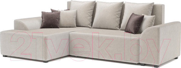 Изображение товара Диван угловой Mebel-Ars Каскад левый (бархат бежевый Star Velvet 6 Beige)