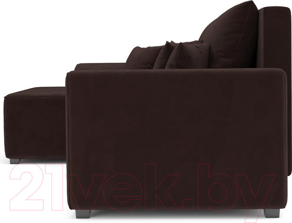Изображение товара Диван угловой Mebel-Ars Каскад левый (велюр шоколад HB-178 16)