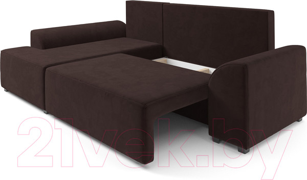 Изображение товара Диван угловой Mebel-Ars Каскад левый (велюр шоколад HB-178 16)
