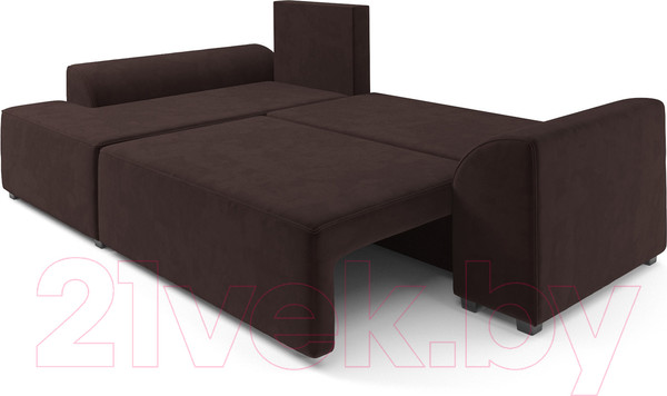 Изображение товара Диван угловой Mebel-Ars Каскад левый (велюр шоколад HB-178 16)