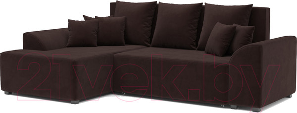 Изображение товара Диван угловой Mebel-Ars Каскад левый (велюр шоколад HB-178 16)