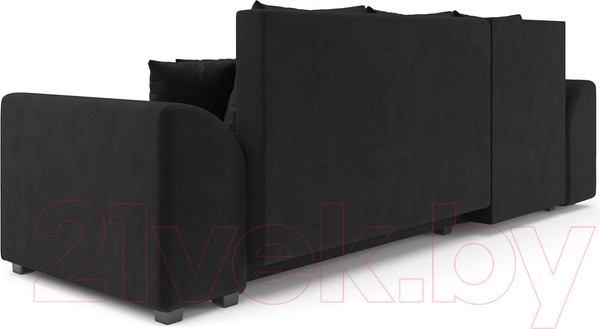 Изображение товара Диван угловой Mebel-Ars Каскад левый (велюр черный НВ-178 17)