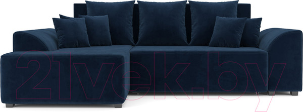 Изображение товара Диван угловой Mebel-Ars Каскад левый (темно-синий/Luna 034)