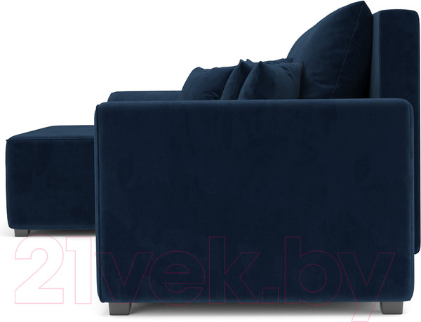 Изображение товара Диван угловой Mebel-Ars Каскад левый (темно-синий/Luna 034)