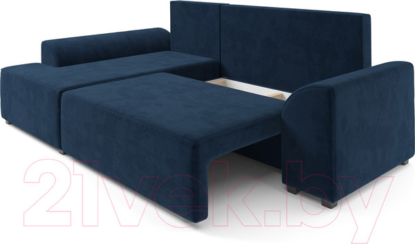 Изображение товара Диван угловой Mebel-Ars Каскад левый (темно-синий/Luna 034)