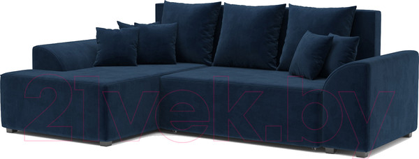 Изображение товара Диван угловой Mebel-Ars Каскад левый (темно-синий/Luna 034)
