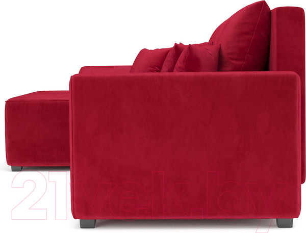 Изображение товара Диван угловой Mebel-Ars Каскад левый (кордрой красный)