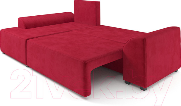 Изображение товара Диван угловой Mebel-Ars Каскад левый (кордрой красный)