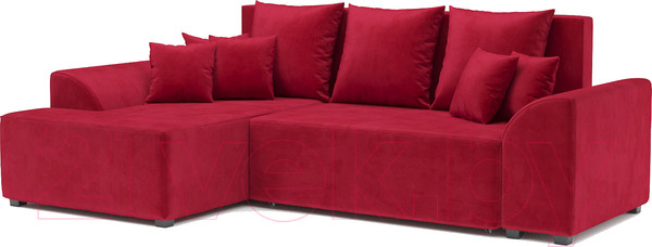 Изображение товара Диван угловой Mebel-Ars Каскад левый (кордрой красный)