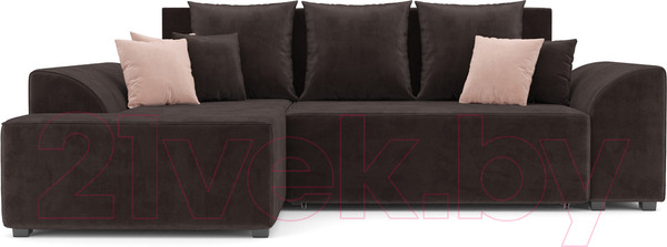 Изображение товара Диван угловой Mebel-Ars Каскад левый (кордрой коричневый)