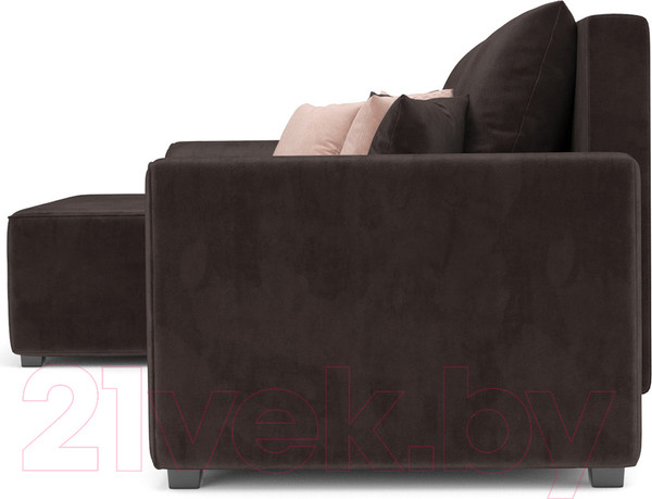 Изображение товара Диван угловой Mebel-Ars Каскад левый (кордрой коричневый)