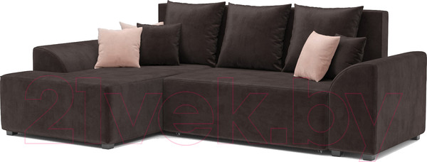 Изображение товара Диван угловой Mebel-Ars Каскад левый (кордрой коричневый)