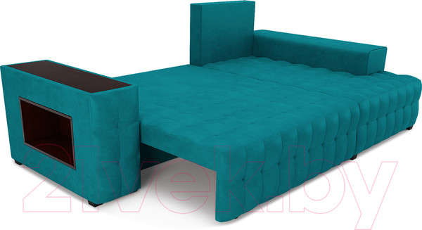 Изображение товара Диван угловой Mebel-Ars Мадрид правый (бархат сине-зеленый Star Velvet 43 Black Green)