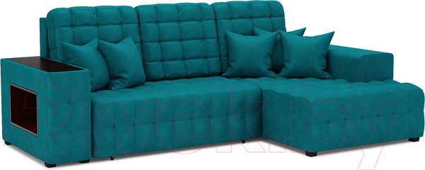 Изображение товара Диван угловой Mebel-Ars Мадрид правый (бархат сине-зеленый Star Velvet 43 Black Green)