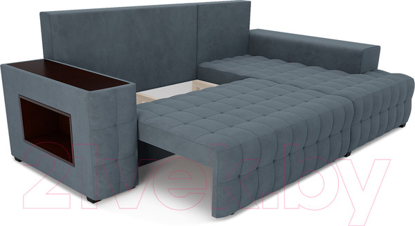 Изображение товара Диван угловой Mebel-Ars Мадрид правый (велюр серо-синий HB-178 26)