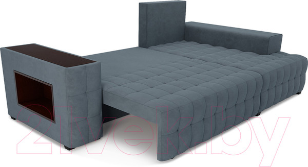 Изображение товара Диван угловой Mebel-Ars Мадрид правый (велюр серо-синий HB-178 26)