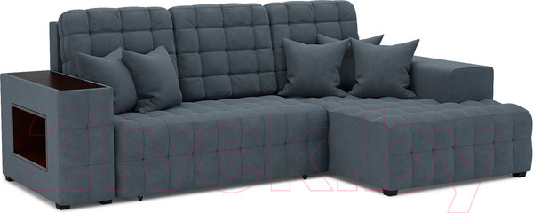 Изображение товара Диван угловой Mebel-Ars Мадрид правый (велюр серо-синий HB-178 26)