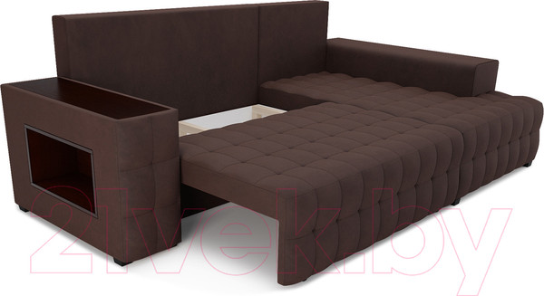 Изображение товара Диван угловой Mebel-Ars Мадрид правый (велюр молочный шоколад НВ-178 13)